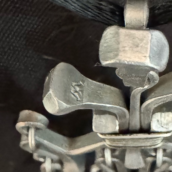 Horseshoe Nail Pendant Necklace Modernist Brutalist Goth Folk Art - Vintage - Picture 11 of 15